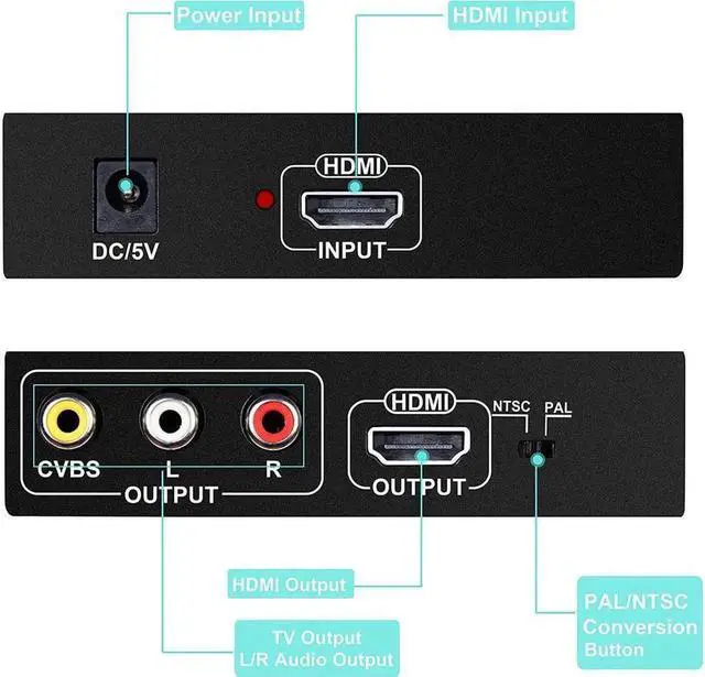 Alt view image 3 of 6 - Vszerda HDMI to AV Audio Extractor 4K, HDMI to HDMI Audio Optical Stereo 3RCA, HDMI Audio Converter with Power Adapter with AV RCA CVBS and L/R output for Xbox 360, PS3, HD players, HD cameras