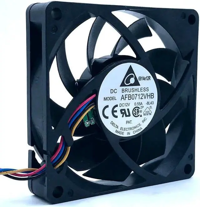 Alt view image 3 of 4 - Vszerda for delta electronics AFB0712VHB DC12V 0.55A 45CFM 5200RPM PWM computer cpu server inverter cooling fan