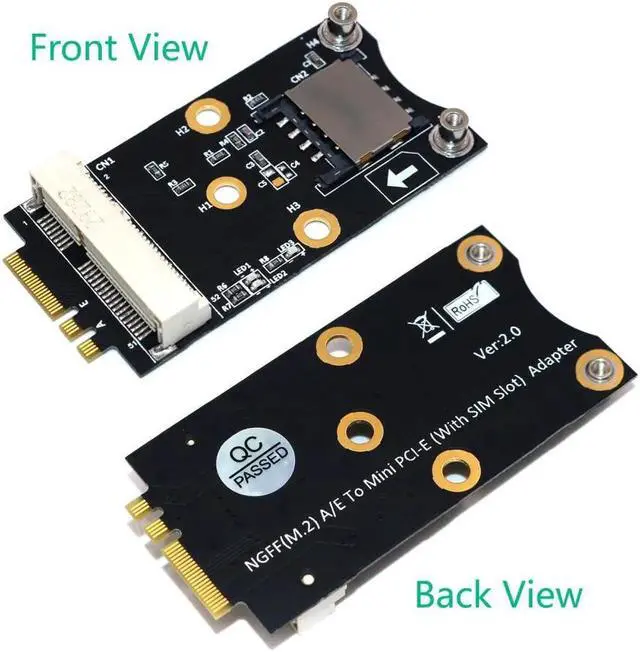 Alt view image 2 of 3 - Vszerda M.2 Wifi Adapter Mini PCIE Wireless Network Card to M2 NGFF Key A+E Wifi Card Raiser with SIM Card Slot for WiFi/WWAN/LTE Module