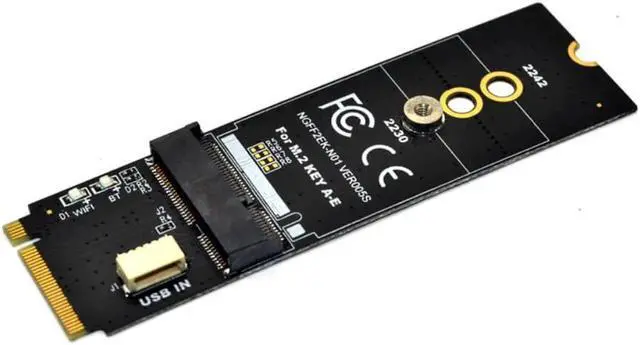 Alt view image 3 of 6 - Vszerda M.2 Wifi Adapter M.2 M Key to A+E Key Slot Wifi Bluetooth Network Card NGFF NVMe PCI express SSD Port to E key Slot Wifi Adapter