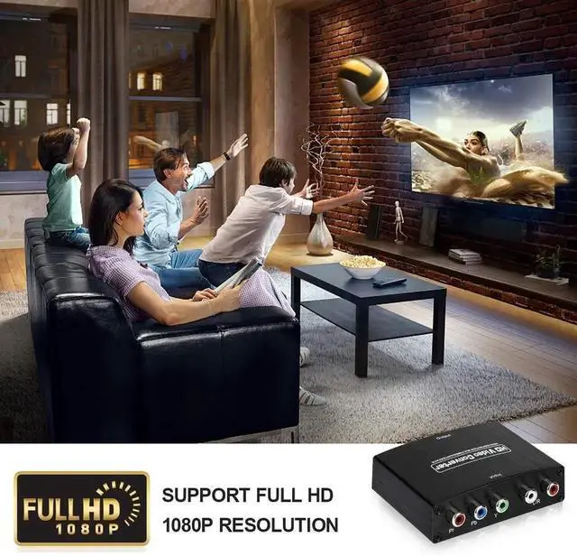 Alt view image 7 of 7 - Vszerda Component to HDMI Adapter YPbPr to HDMI Coverter 5 RCA to HDMI Coverter Supports 1080P Video Audio Converter Adapter HDMI V1.4 for DVD/PSP/Xbox360 to HDTV Monitor