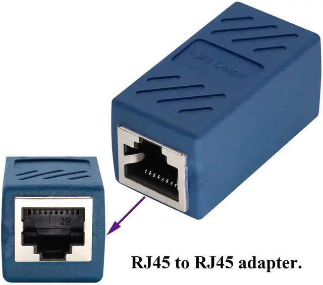 Alt view image 4 of 7 - Vszerda RJ45 Cat6 Adapter Ethernet Cable Extender Cat6 Female to Female Inline Network Cable Coupler Cat6 Cat5 Cat5e Ethernet Coupler Adapter (Blue-10 Pack)