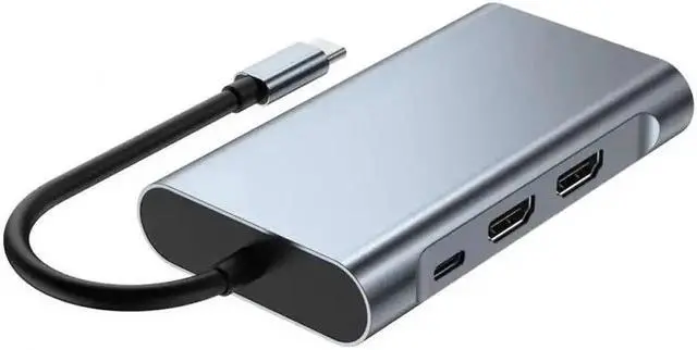 Alt view image 4 of 6 - Vszerda 8in1 USB C To Lightning Cable Hub 5Gpbs High Speed 1000Mbps Ethernet Usb C Hub Dual HDTV 4K Adapter Splitter for Laptop