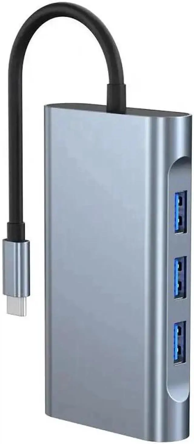 Alt view image 2 of 6 - Vszerda 8in1 USB C To Lightning Cable Hub 5Gpbs High Speed 1000Mbps Ethernet Usb C Hub Dual HDTV 4K Adapter Splitter for Laptop