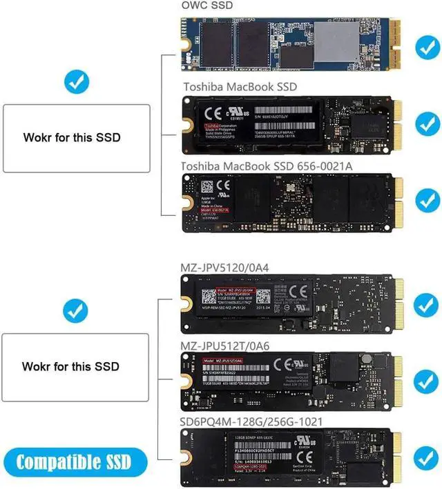 Alt view image 3 of 3 - Vszerda PCI Express Convert Card PCI-E 1X to 12+16 Pin 2013-2017 Mac Pro Air SSD Convert Card for A1493 A1502 A1465 A1466