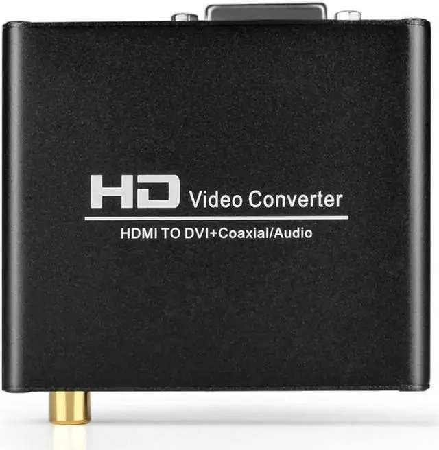 Alt view image 5 of 5 - Vszerda HDMI to DVI Converter with Audio Out - HDMI to DVI Video Audio Adapter Sound Splitter to 3.5mm AUX Auxiliary / 2 RCA Stereo & Coaxial Output Jack Connector Plug, 1080P 720P, 5.1 & 2 Channel