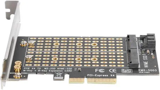 Alt view image 3 of 5 - Vszerda M.2 NVME to PCIE Adapter M+B Key NGFF SSD to PCI-E 3.0 X4 SATA for Expansion Card Household Computer Accessories B
