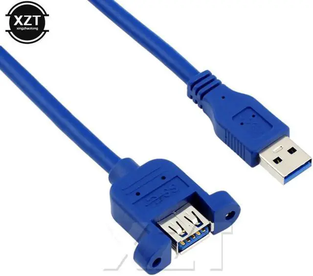 Alt view image 2 of 5 - Vszerda 5pcs USB3.0 Male To Female High Speed USB 3.0 Extension Cable Wire Computer Host 0.5m with Screw Hole hot sale