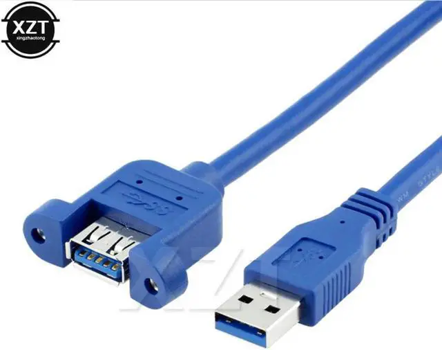 Alt view image 4 of 5 - Vszerda 5pcs USB3.0 Male To Female High Speed USB 3.0 Extension Cable Wire Computer Host 0.5m with Screw Hole hot sale