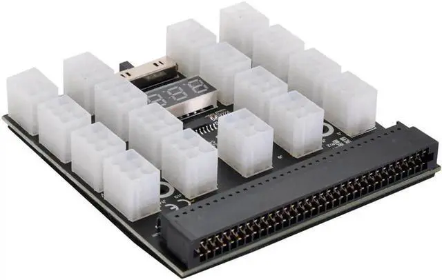 Alt view image 3 of 3 - Vszerda Server PSU Power Supply 1200W Breakout Board Adapter with 17 Ports ATX 6 Pin for DPS-800GB 1200FB 1200QB
