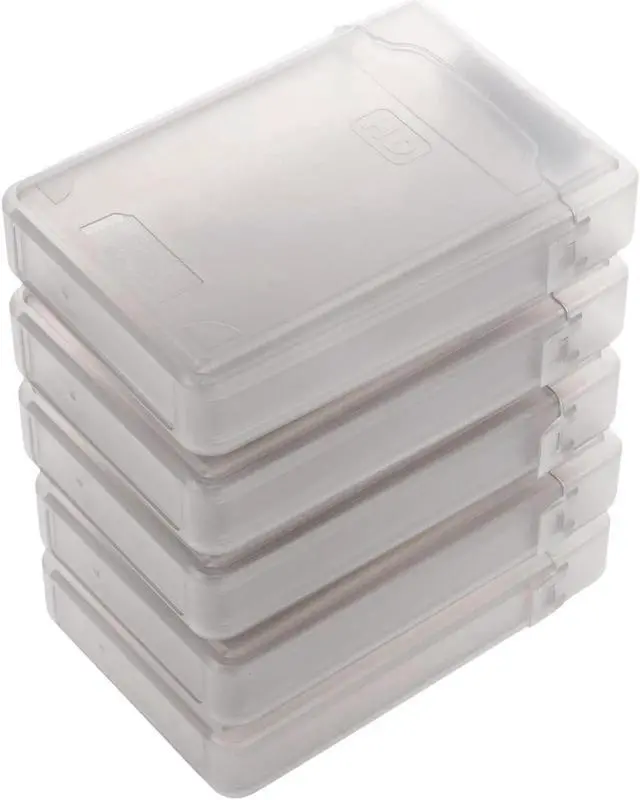 Alt view image 3 of 3 - Vszerda 5 Pcs 3.5" IDE SATA HDD Hard Drive Disk Plastic Storage Box Case Enclosure Cover