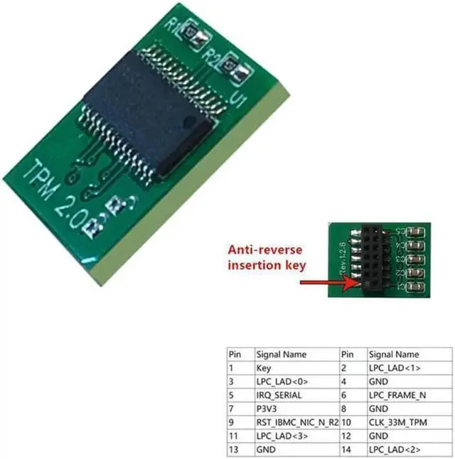 Main image of Vszerda 1Piece 14 Pin TPM 2.0 Module For Intel Trusted Platform Module