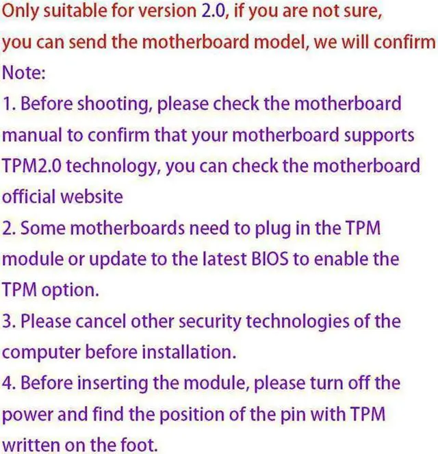 Alt view image 2 of 2 - Vszerda 1Piece 14 Pin TPM 2.0 Module For Intel Trusted Platform Module