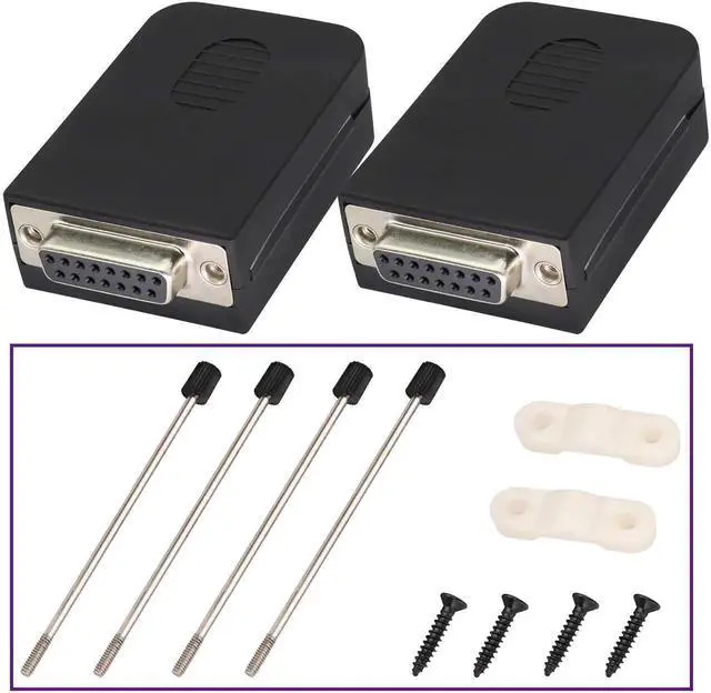 Alt view image 3 of 7 - Vszerda 2-Pack DB15 Screw Terminal Block Adapter, 15 Pin 2 Row DB15 Female to 16 Pin/Way Female Terminal Board, Black