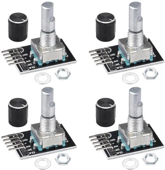 Main image of Vszerda KY-040 Rotary Encoder Module 360 Degree Switch Encoders with Knob Cap Brick Sensor Modules (Pack of 4pcs)