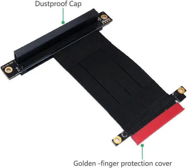 Alt view image 5 of 6 - Vszerda PCI Express PCIe 3.0 x8 to x16 Riser Card Extension Cable 8Gbps High Speed PCI Express 16x Ribbon Extender 90 Degree Right Angle