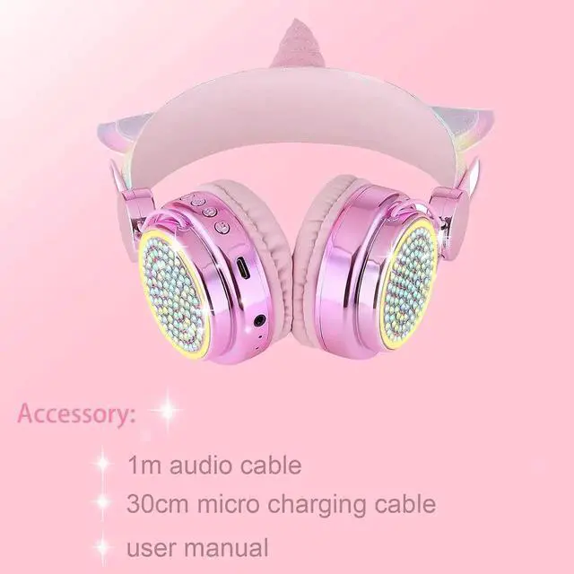 Alt view image 4 of 6 - Vszerda Gemdeck Child Head Mounted Headset Cute Unicorn Wired With Mic Music Stereo Earphone