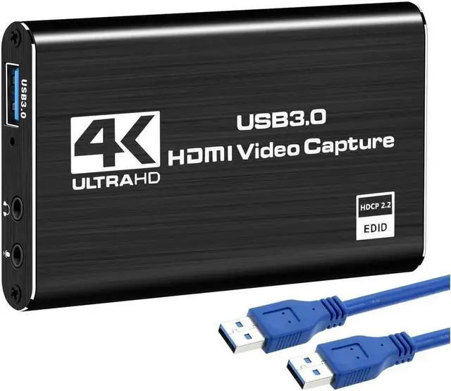 Main image of Vszerda 4K Audio Video Capture Card, USB 3.0 HDMI Video Capture Device, Full HD 1080P 60FPS for Game Recording, Live Streaming Broadcasting-Black