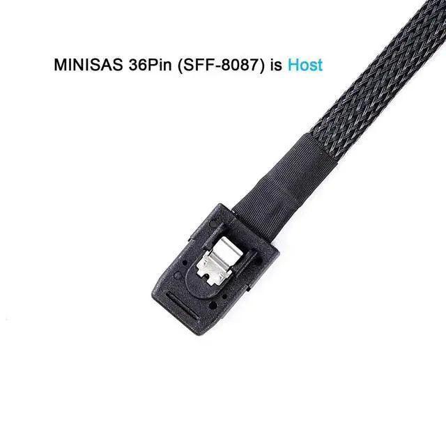 Alt view image 5 of 6 - Vszerda 2Pack Mini-SAS to SAS-Cable: 0.5M SFF-8087 to SAS-SFF-8087 to SFF-8482 x4 with SATA Power Adapter-Cable (1.6FT)