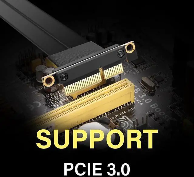 Alt view image 3 of 7 - Vszerda PCIe 3.0 X4 Extension Cable 90 Degree PCI-E 4X Male to Female Riser Cable 20CM (90 Degree)