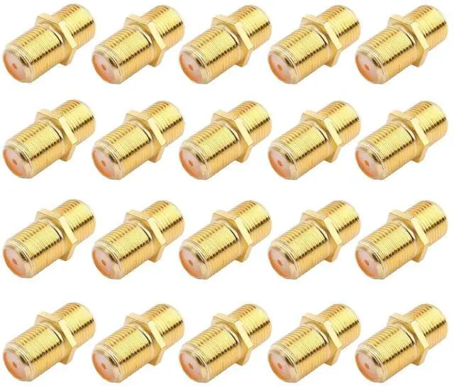 Main image of Vszerda Coaxial Cable Connector F-Type RG6 Cable Extension Adapter (Pack of 20)