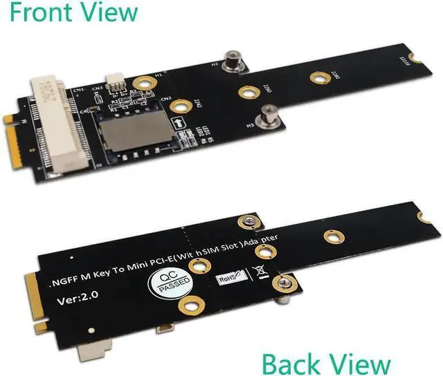 Alt view image 3 of 3 - Vszerda M.2 Wifi Adapter for Wifi Module Mini PCIE Wireless Network Card to M2 NGFF Key M Adapter Support 2242/2260/2280/22110 Type Slot