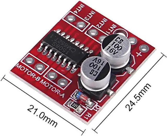 Alt view image 2 of 3 - Vszerda 6Pack Mini L298N DC Motor Driver, MX1508 Mini Dual Channel 1.5A 1.5A 2 Way PWM Speed Controller Dual H-Bridge Replace Stepper