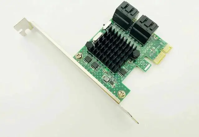 Main image of Vszerda HDD SSD Adapter PCI E PCI Express 1x to 4 Port Sata 3.0 III 6Gbps Converter Card Adapter Expansion Board Heatsink Low Bracket