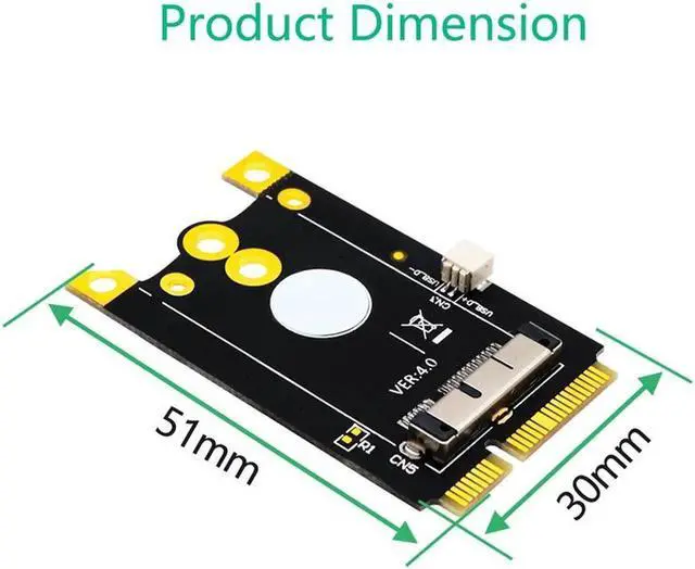 Alt view image 2 of 5 - Vszerda Upgrade Version Mini PCIe (MPCIe) Converter Adapter Board 12+6 Pins WiFi Card to Mini PCI-E for Broadcom BCM94360CD
