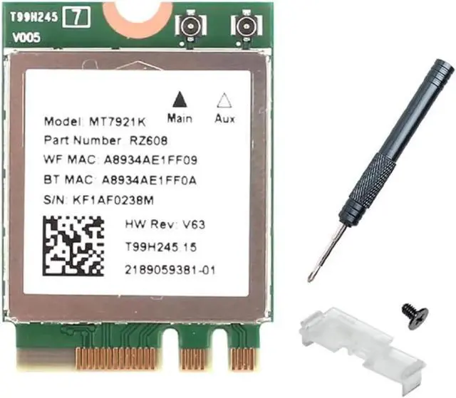 Main image of Vszerda WiFi 6E WLAN M.2 2230 Network Card Dual Band 802.11Ax BT5.2 MT7921K for Support Windows 10/11 the Same As WiFi 6 AX200