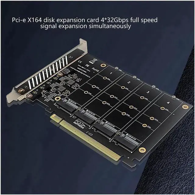 Alt view image 2 of 4 - Vszerda PCIE 4-Port M.2 NVEM SSD Expansion Card Computer Motherboard Solid State Drive Expansion Card
