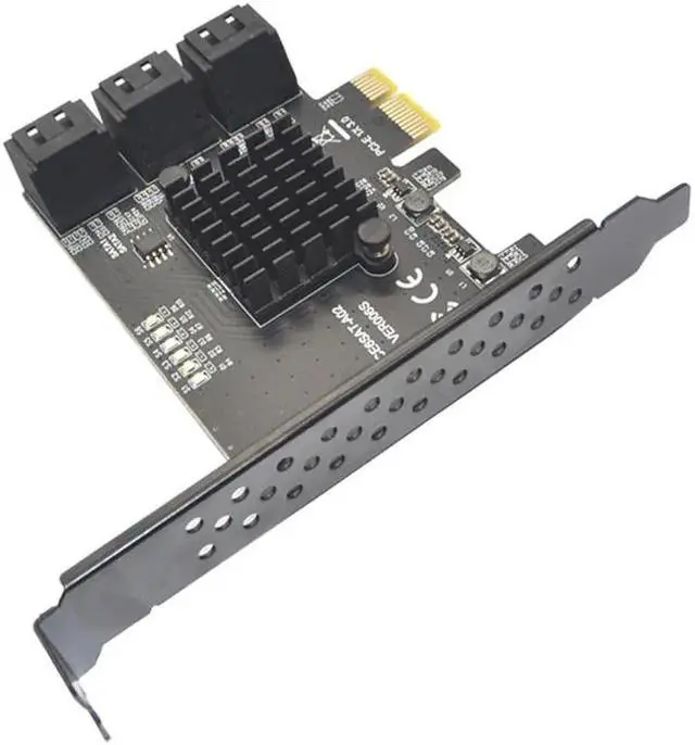 Alt view image 2 of 6 - Vszerda PCIE to SATA Card 6 Ports SATA 3 PCI Express Expansion Card PCI-E/PCIE SATA Controller Multiplier for SSD Synology ASM1166 Chips