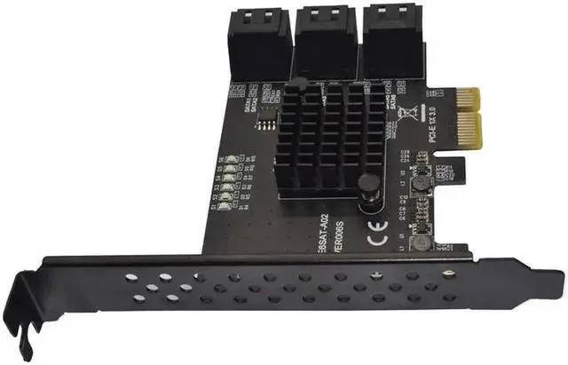 Alt view image 6 of 6 - Vszerda PCIE to SATA Card 6 Ports SATA 3 PCI Express Expansion Card PCI-E/PCIE SATA Controller Multiplier for SSD Synology ASM1166 Chips