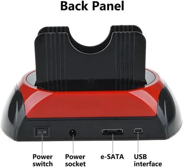 Alt view image 5 of 7 - Hard Drive Docking Station For SATA & IDE, USB to 2.5" 3.5" SATA IDE Dual bay External Enclosure, All in 1 Card Reader XD/TF/MS/CF/ SD card, USB Hub function. for 2.5" 3.5 IDE SATA I/II/III HDD