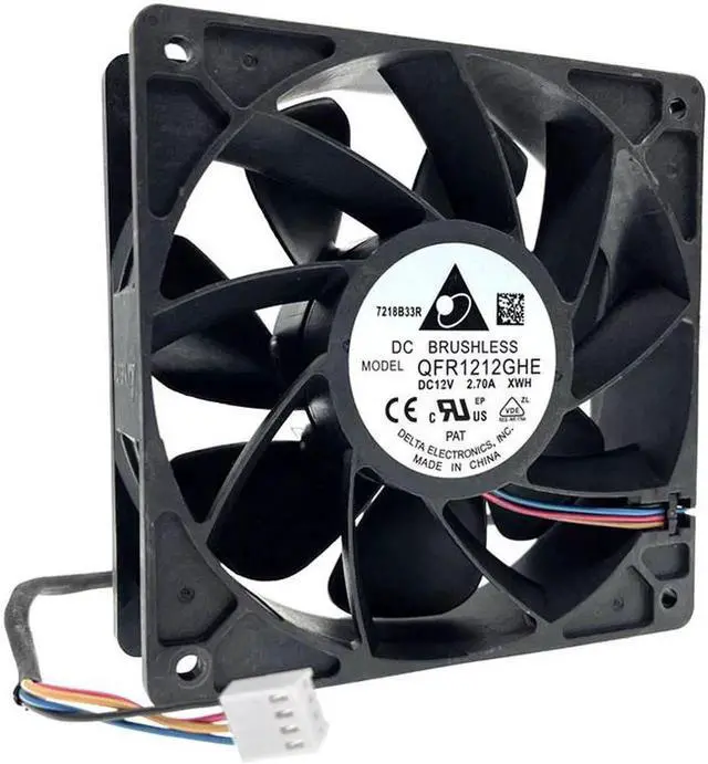 Main image of Vszerda Delta QFR1212GHE,High Speed Bitcoin GPU Miner Mining Cooling Fan 120X120X38mm DC 12V 6000RPM Dual Ball Bearing PWM 4P