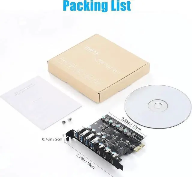 Alt view image 3 of 7 - Vszerda PCIe to USB (3X USB C - 4X USB A) Expansion Card,PCI Express Internal USB 3 Hub Converter for Desktop PCS Riser Card