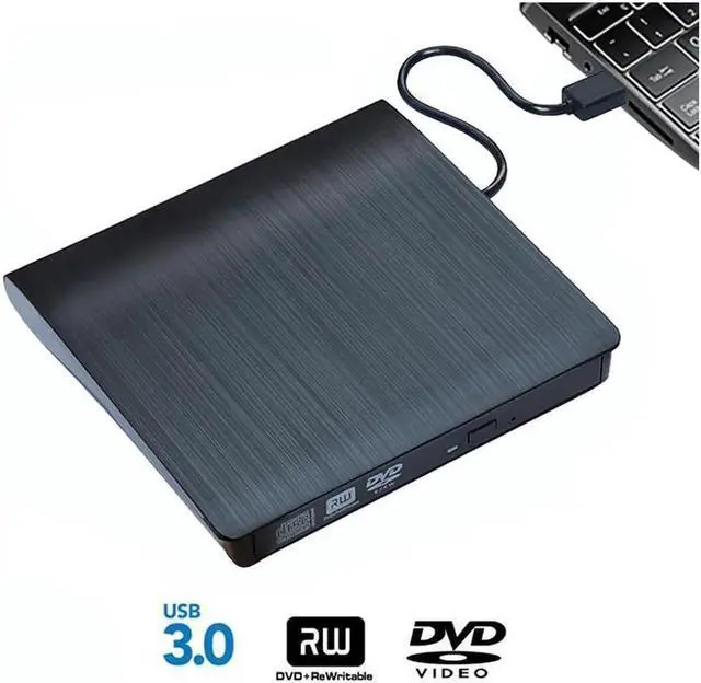Main image of Vszerda External Optical CD Drive, USB 3.0 Portable CD/DVD +/-RW Slim DVD/CD ROM Rewriter Burner Reader Player For Laptop Desktop PC dvd burner dvd portatil Windows Linux OS Apple Mac