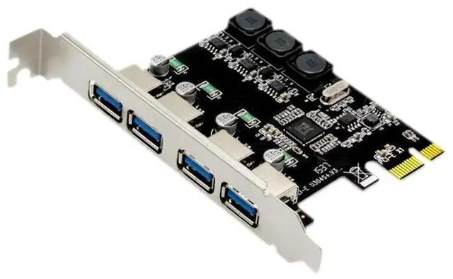 Main image of Vszerda 4 Port Usb 3.0 Pci Express Expansion Card Pcie Pci-E Usb 3.0 Host Controller 4 X