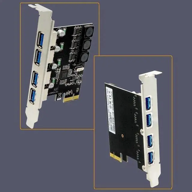 Alt view image 2 of 5 - Vszerda 4 Port Usb 3.0 Pci Express Expansion Card Pcie Pci-E Usb 3.0 Host Controller 4 X