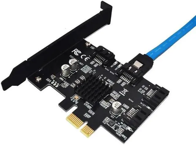 Alt view image 2 of 6 - Vszerda 4 Ports SATA 6G PCI Express Controller Card PCI-e To SATA III 3.0 Converter Support Low Profile Bracket SATA3 W/ 88SE9215 chip