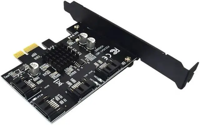 Alt view image 5 of 6 - Vszerda 4 Ports SATA 6G PCI Express Controller Card PCI-e To SATA III 3.0 Converter Support Low Profile Bracket SATA3 W/ 88SE9215 chip