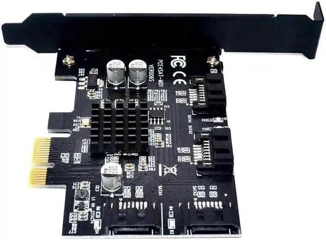 Alt view image 3 of 6 - Vszerda 4 Ports SATA 6G PCI Express Controller Card PCI-e To SATA III 3.0 Converter Support Low Profile Bracket SATA3 W/ 88SE9215 chip