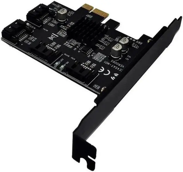 Alt view image 6 of 6 - Vszerda 4 Ports SATA 6G PCI Express Controller Card PCI-e To SATA III 3.0 Converter Support Low Profile Bracket SATA3 W/ 88SE9215 chip