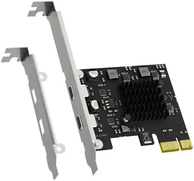 Main image of Vszerda U3142CX1 2-Port 10Gb USB 3.1 Gen2 Type-C to PCIE X1 Expansion Card with ASM 3142 Chip, Regular and Low-profible Bracket