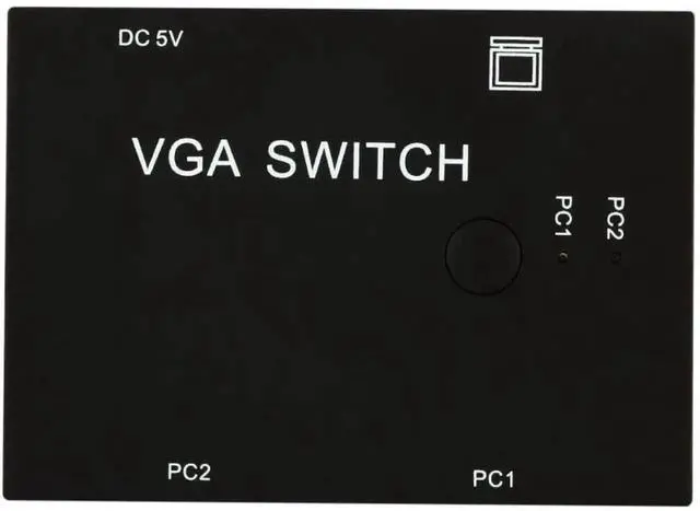 Alt view image 3 of 7 - Vszerda 2 Port VGA SVGA Monitor Sharing Switch Box 2-in 1-Out for LCD PC TV Monitor