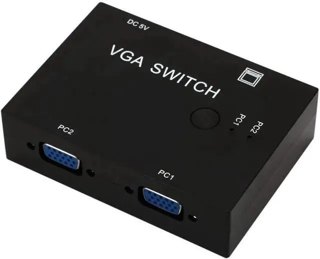 Alt view image 7 of 7 - Vszerda 2 Port VGA SVGA Monitor Sharing Switch Box 2-in 1-Out for LCD PC TV Monitor
