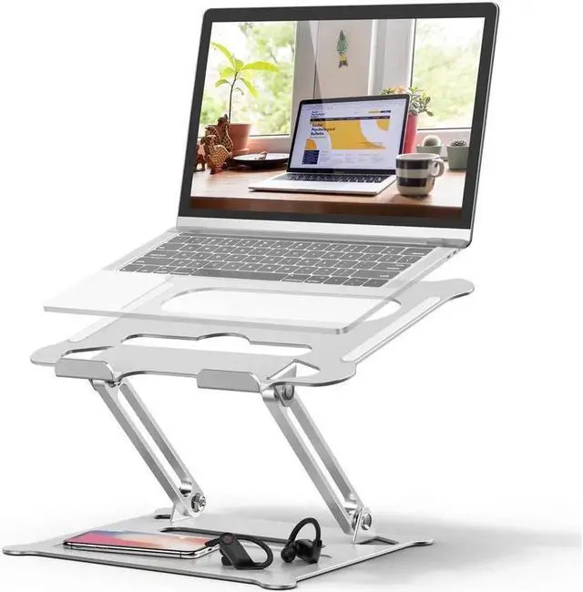 Main image of Vszerda Laptop Stand Notebook Stand Riser Aluminum Foldable Computer Stand, Compatible with All Laptops 10-17" MacBook Pro, iPad Air(Z19-Silver)