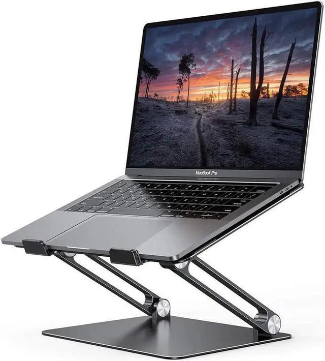Alt view image 6 of 7 - Vszerda Laptop Stand Notebook Stand Riser Aluminum Foldable Computer Stand, Compatible with All Laptops 10-17" MacBook Pro, iPad Air(Z19-Black)