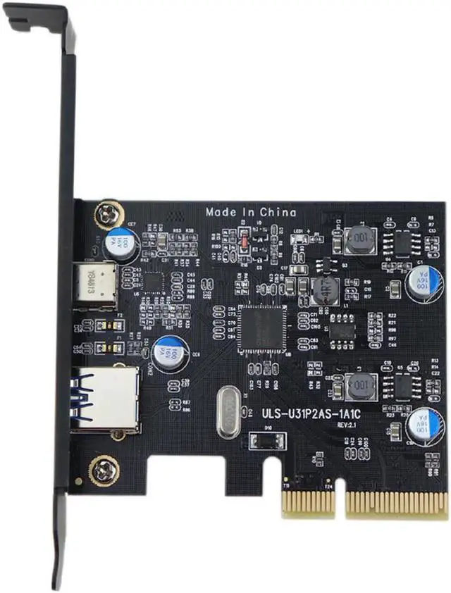 Alt view image 2 of 3 - Vszerda PCI-E PCI Express to USB 3.1 Gen2 10Gbps Hub Type A and Type C 2-Port PCIe Expansion Adapter Card For Windows 7/8/8.1/10/Linux