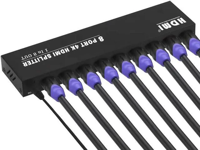 Main image of Vszerda 4K HDMI Splitter 1 in 8 Out, 4K@30Hz 1080P 8 Port Powered HDMI Splitter for Monitor, TV, Project